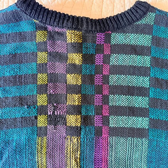 Vintage 80s Bianculli Neon Geometric Maximalist Women's Sweater Size L RARE - Picture 11 of 17